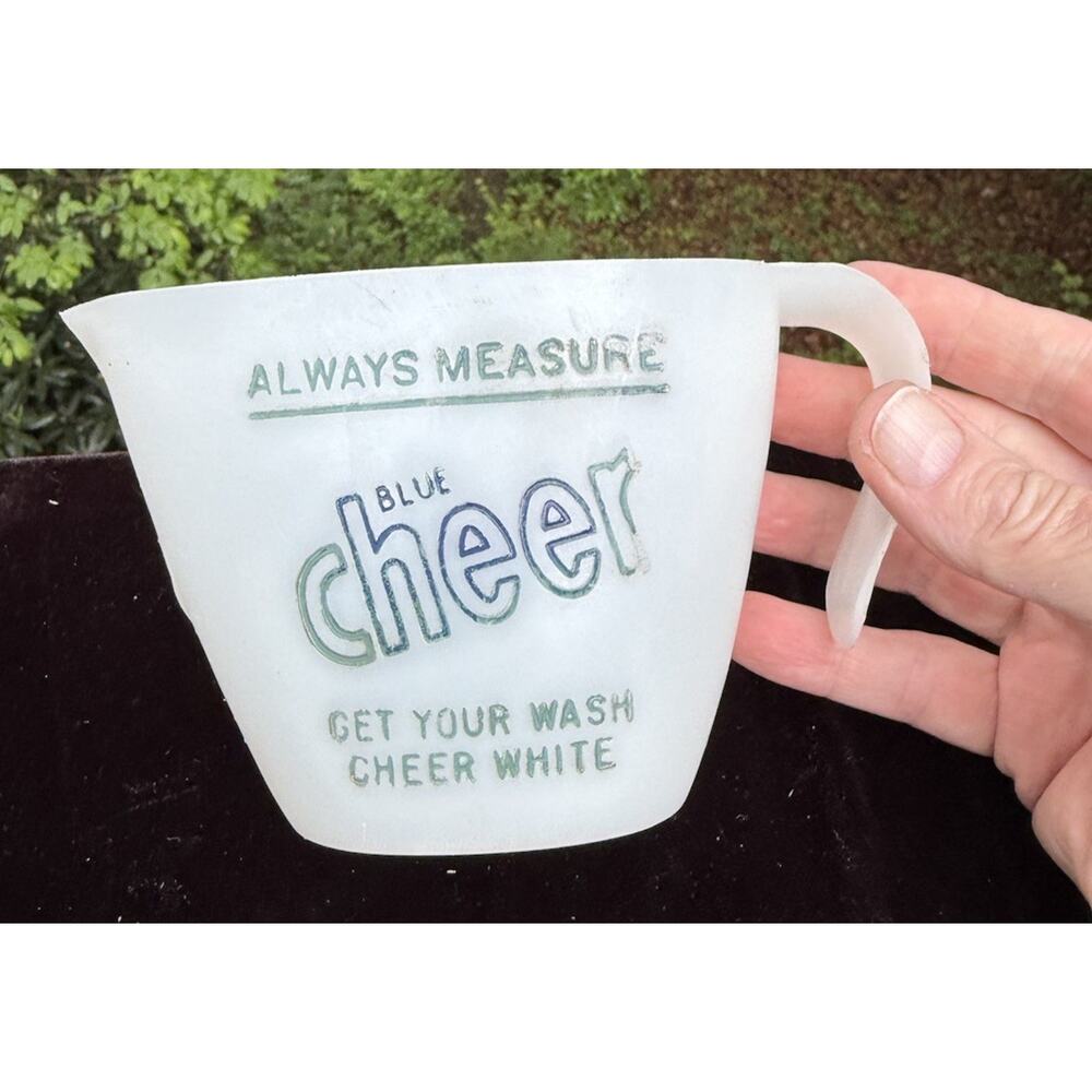 VTG 1960s Blue Cheer Laundry Detergent Measuring Cup Scoop Advertising -C24
